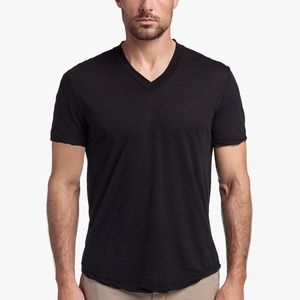 James Perse Short Sleeve Black V-Neck